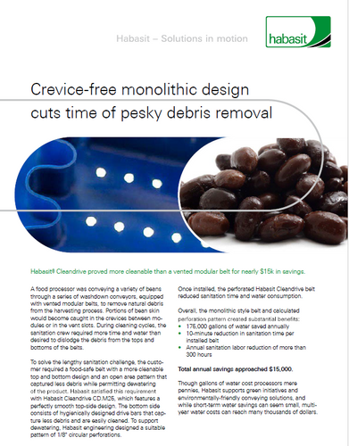 Crevice-free monolithic design cuts time of pesky debris removal