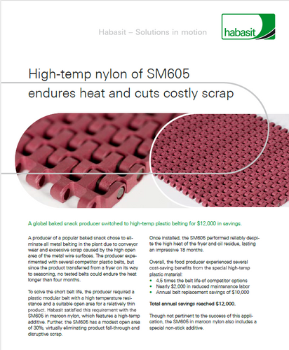 High-temp nylon SM605 endures heat and cuts costly scrap