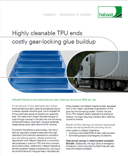 Highly cleanable TPU ends costly gear-locking glue buildup